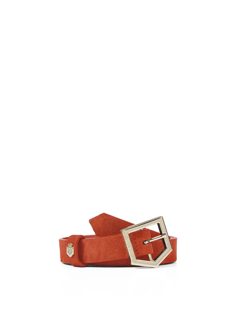 Fairfax and Favor Sennowe Belt Sunset Orange Suede-2